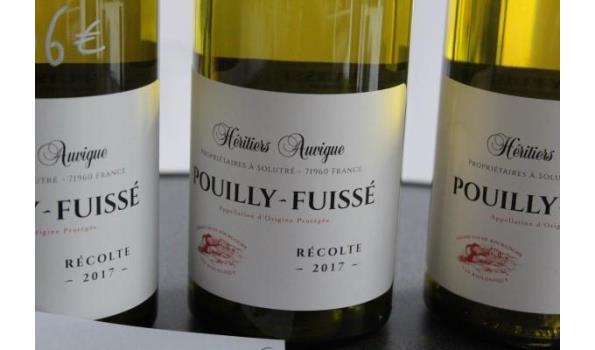 5 div flessen à 75cl witte wijn, wo Héritiers Auvigue Pouilly-Fuissé, 2017